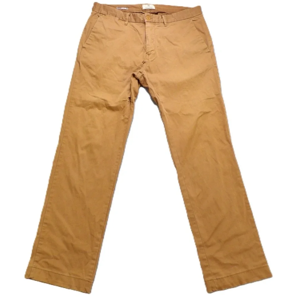 Scotch & Soda Mott Chino Pants Men 32x32 Cotton Stretch Slim Brown Khaki Trouser